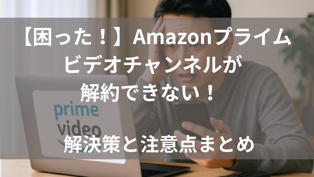 【困った!】Amazonプライムビデオチャンネルが解約できない! 解決策と注意点まとめ