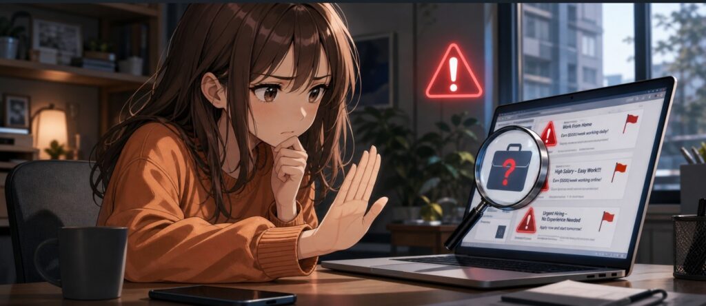 怪しい募集に注意を呼びかける