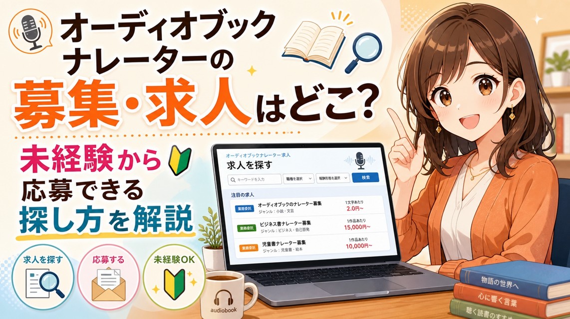 オーディオブックナレーターの募集・求人はどこ？未経験から応募できる探し方を解説